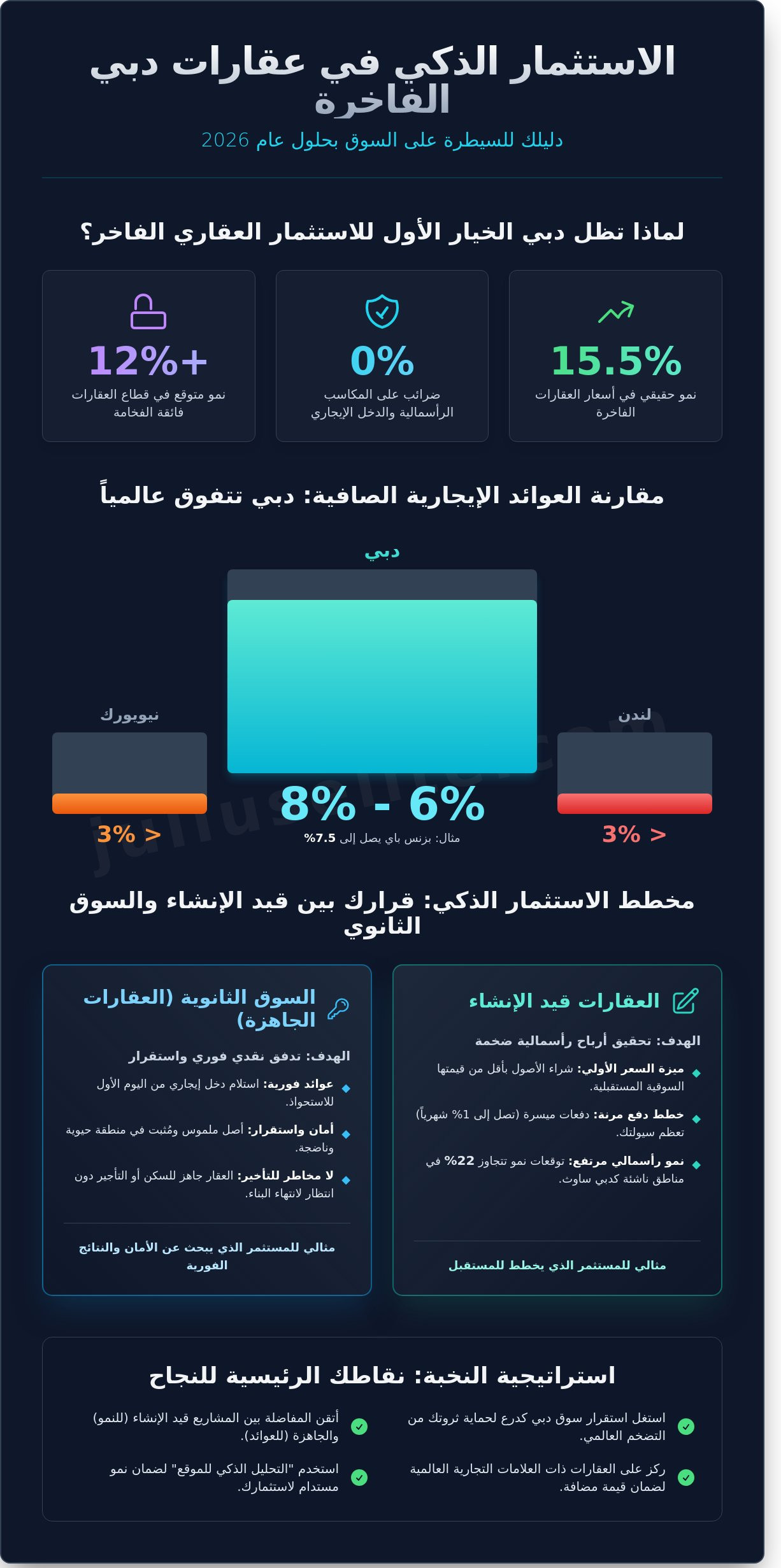 الاستثمار في العقارات الفاخرة في دبي: دليل النخبة لعام 2026